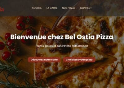 Capture d'écran d'un site vitrine WordPress pour une pizzeria