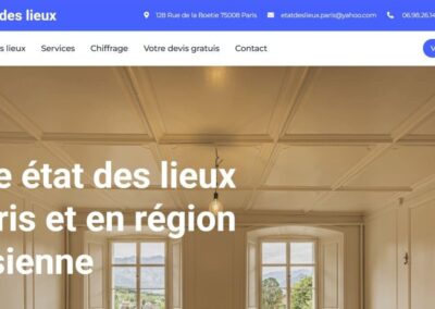 Capture d'écran d'un site vitrine Symfony pour un site d'état des lieux.